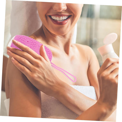 Silicone Bath Brush Silicone Body Scrubber Men Bath Bath Brush Body Scruber Silicone Scrubbers Silicone Bath Scrubber Scrub Brush Clear Makeup Bags Sponge Soap Purple Baby Built-In