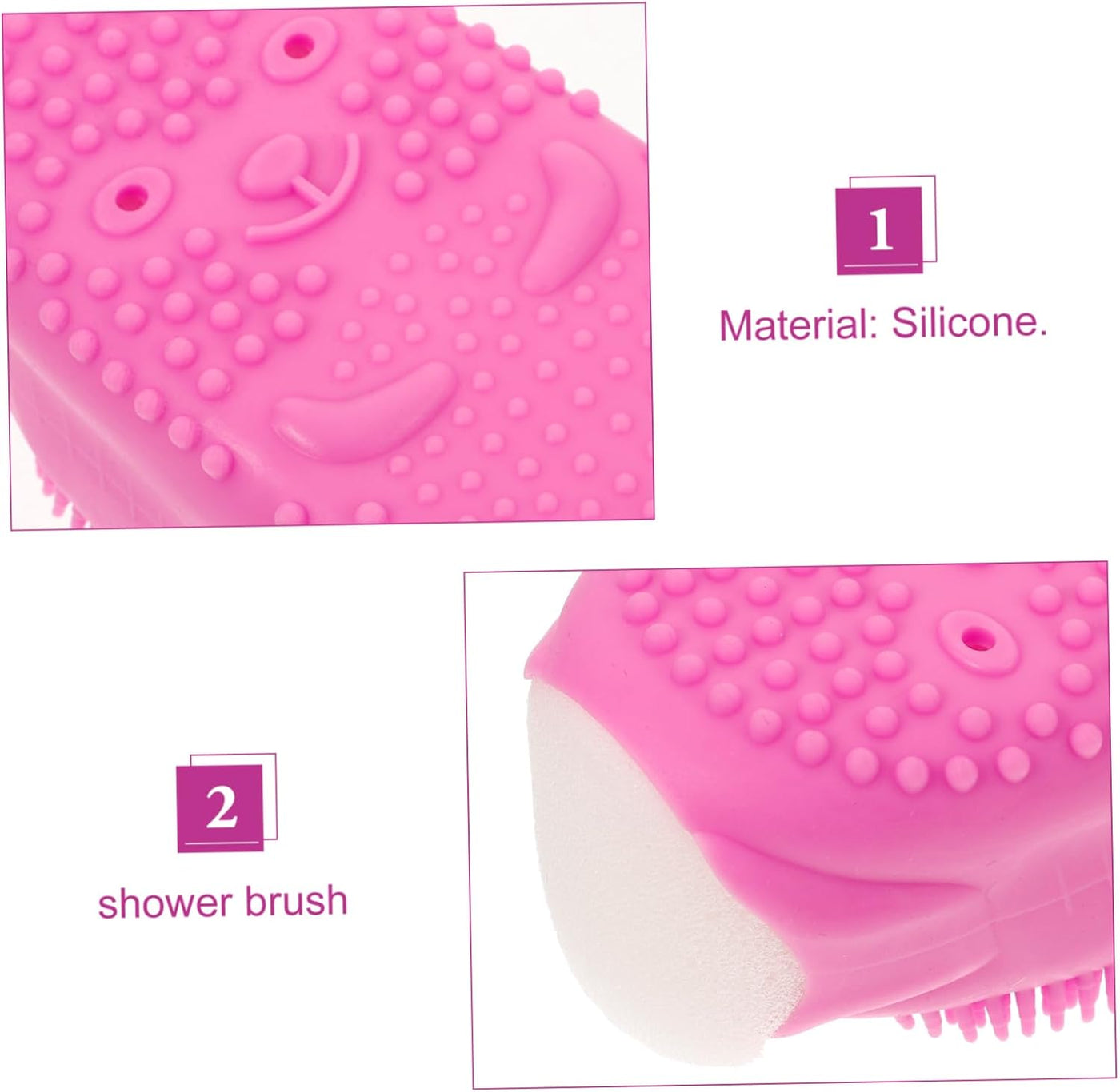 Silicone Bath Brush Silicone Body Scrubber Men Bath Bath Brush Body Scruber Silicone Scrubbers Silicone Bath Scrubber Scrub Brush Clear Makeup Bags Sponge Soap Purple Baby Built-In
