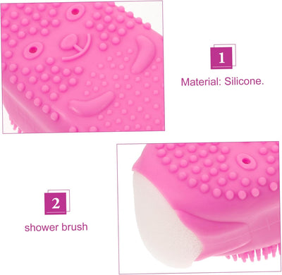 Silicone Bath Brush Silicone Body Scrubber Men Bath Bath Brush Body Scruber Silicone Scrubbers Silicone Bath Scrubber Scrub Brush Clear Makeup Bags Sponge Soap Purple Baby Built-In