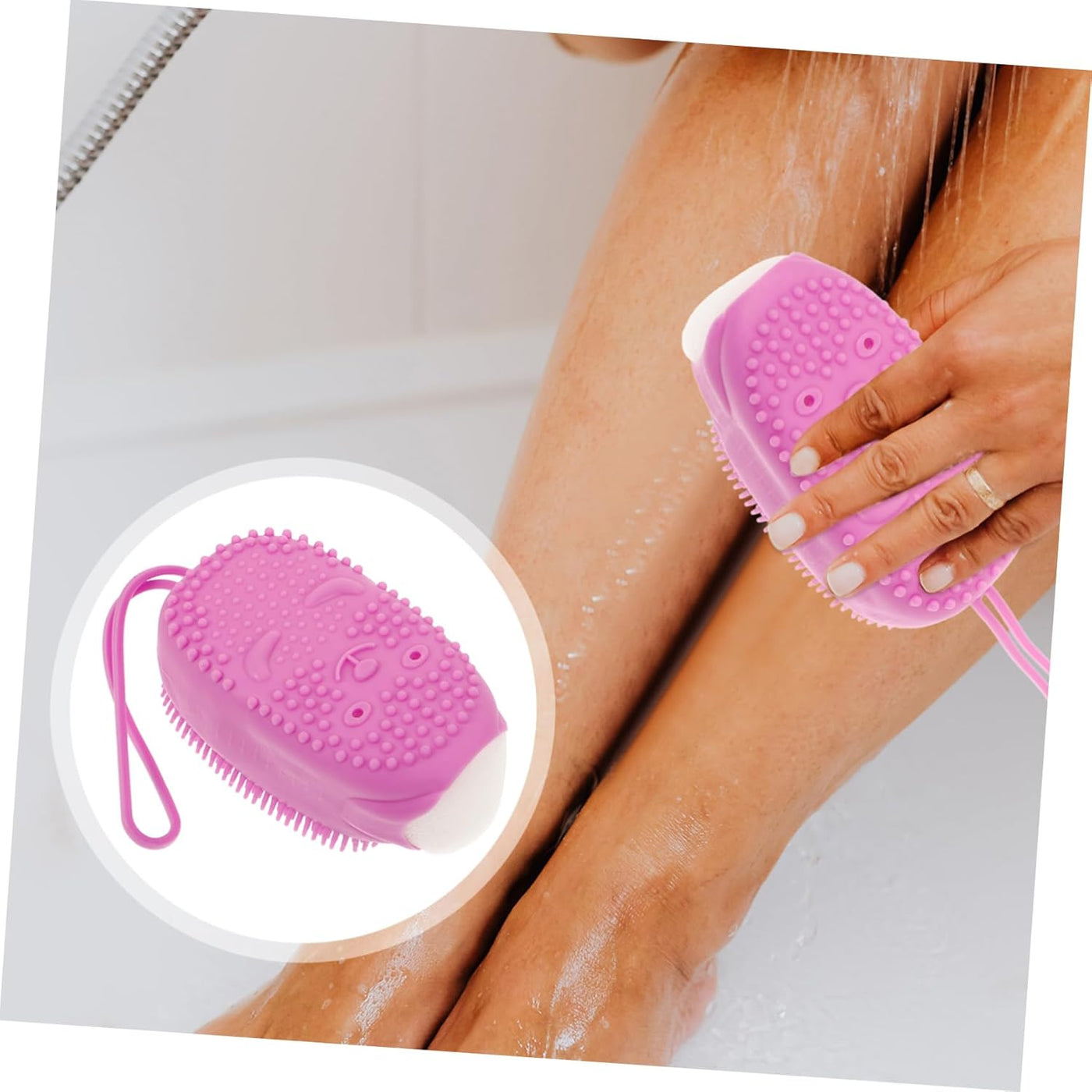 Silicone Bath Brush Silicone Body Scrubber Men Bath Bath Brush Body Scruber Silicone Scrubbers Silicone Bath Scrubber Scrub Brush Clear Makeup Bags Sponge Soap Purple Baby Built-In