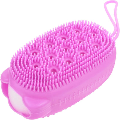 Silicone Bath Brush Silicone Body Scrubber Men Bath Bath Brush Body Scruber Silicone Scrubbers Silicone Bath Scrubber Scrub Brush Clear Makeup Bags Sponge Soap Purple Baby Built-In