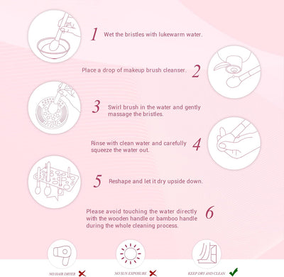 15Pcs Professional Makeup Brushes Set Make up Brush Tools Kit Cosmetics Tools Eye Liner Shader Wood Handle Natural-Synthetic Hair Brushes (Pearl Black/Rose Gold), T157